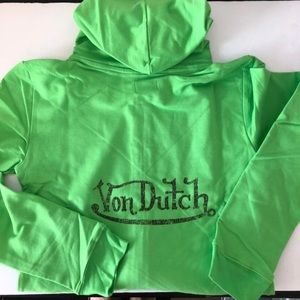 Von Dutch Lime Green Zip-Up Hoodie